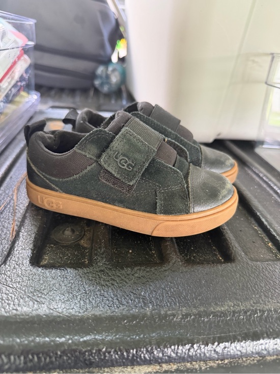 UGG Other - UGG Kids Black Suede Velcro Sneakers with Brown Sole